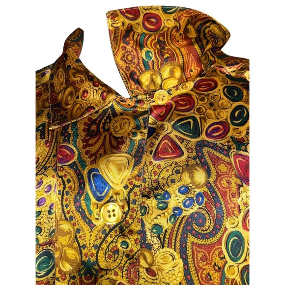 Vintage LaChine Classic Button Down Long Sleeve Vibrant Shirt Women Size 12 - Picture 3 of 7